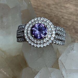 Purple Sapphire .925 Silver Ring 7
